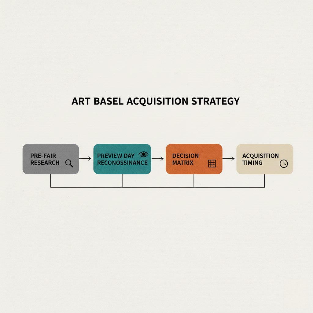 Sophisticated flowchart showing Art Basel acquisition strategy