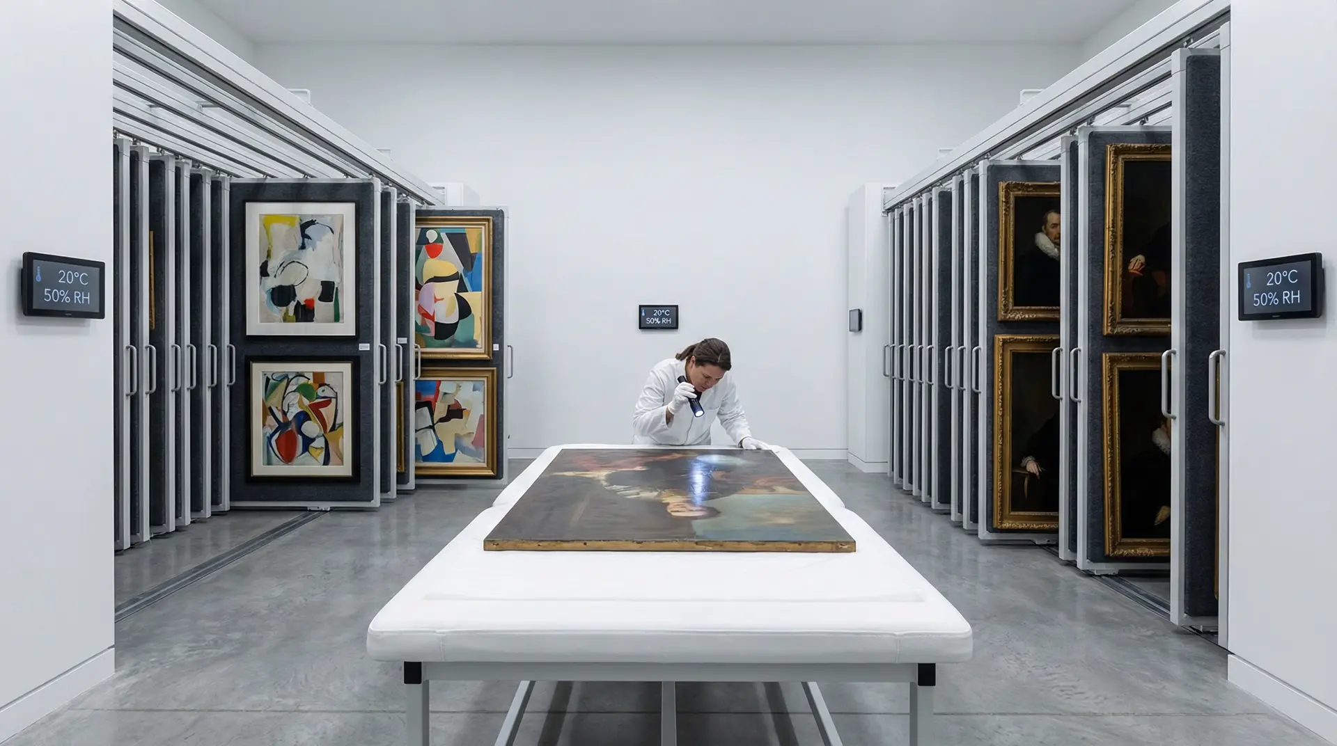 Fine art storage climate controlled facility conservation insurance protection collector