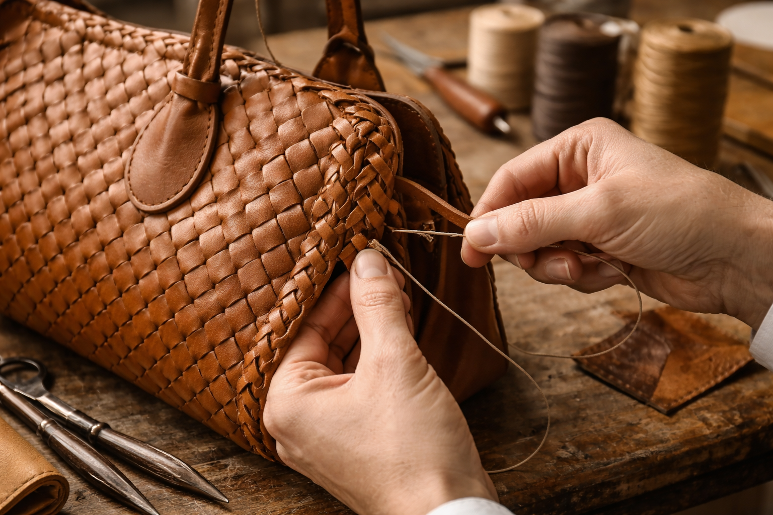 Italian leather craftsmanship artisan handwork Milan fashion luxury production