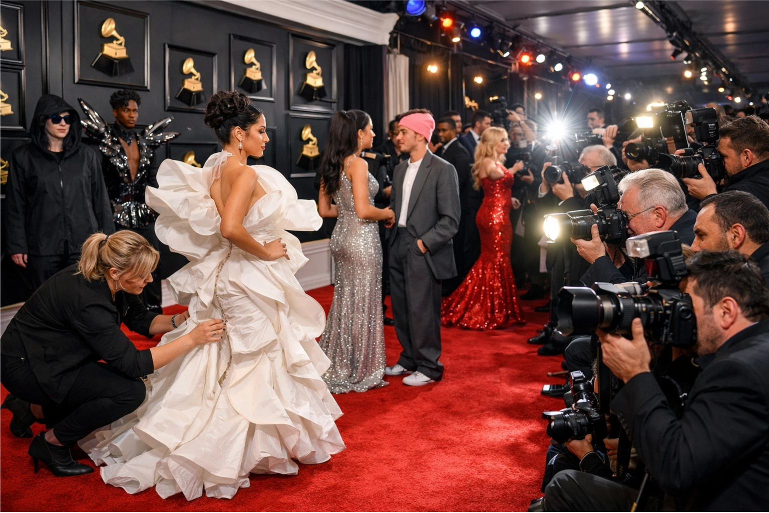 Grammy Awards 2026 red carpet fashion musicians custom designer creations performance wearable art