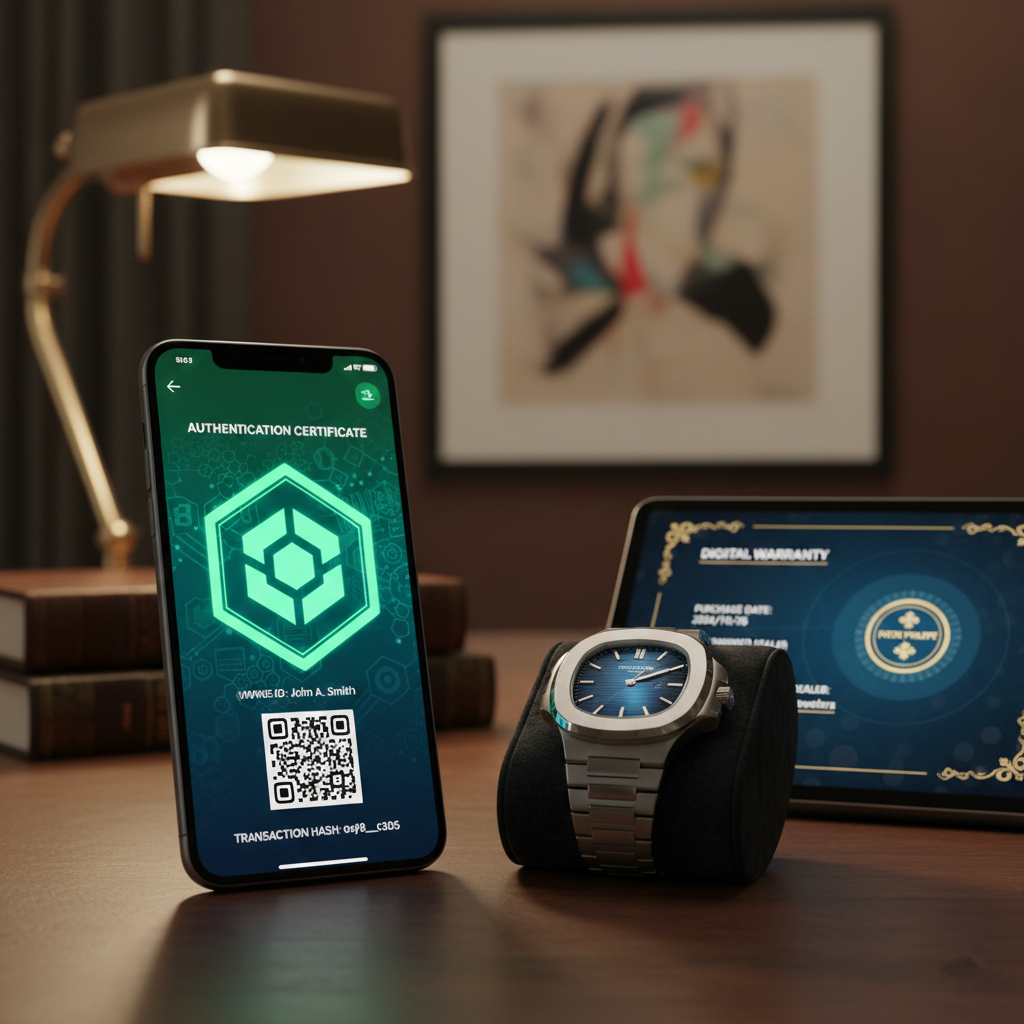 Blockchain authentication certificate for luxury watch investment verification