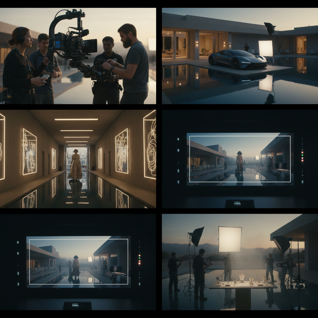 Luxury brand Super Bowl advertising production showing artistic filmmaking approach and creative direction