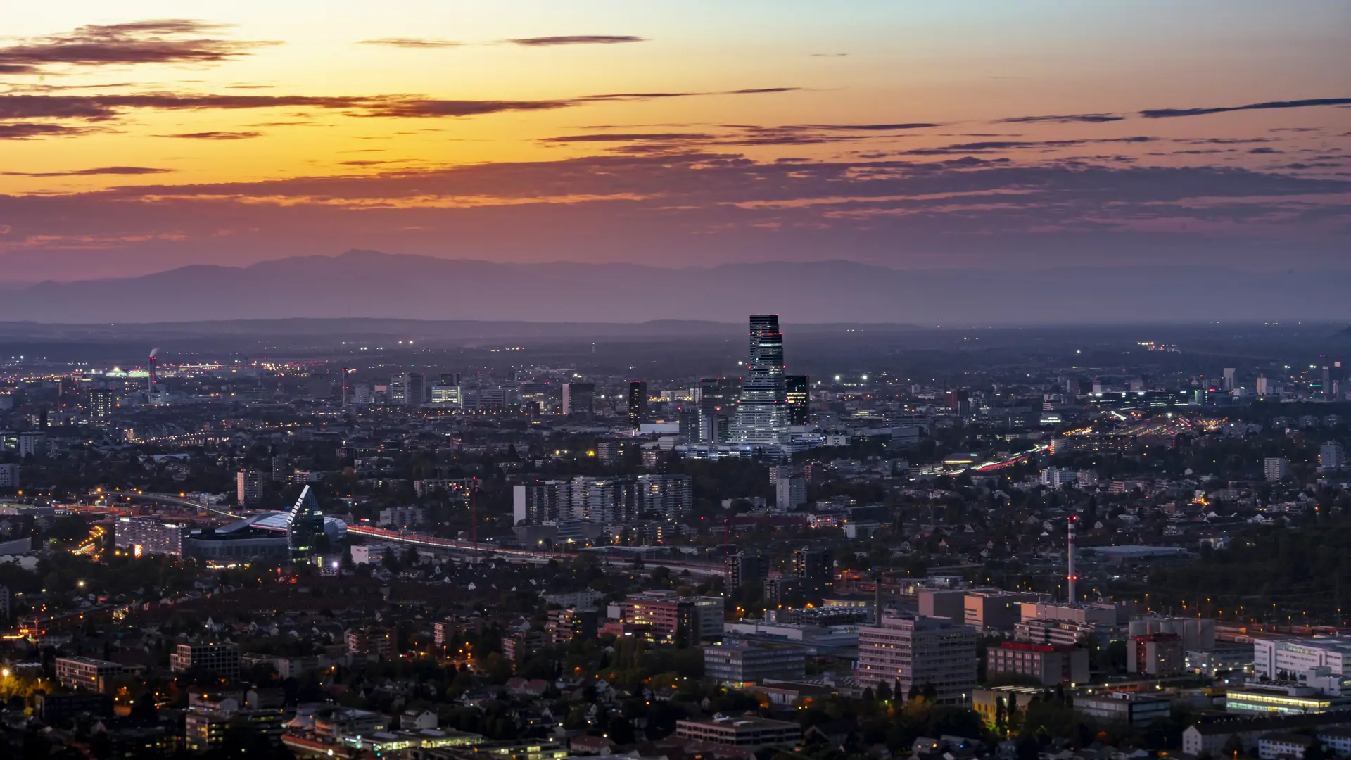 Basel city map showing Messe Basel