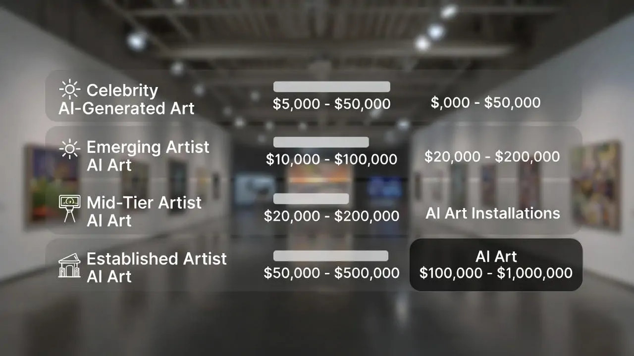 AI art market value tiers and price ranges 2026