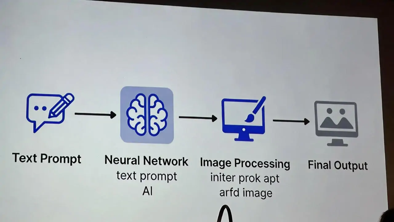 AI art generation process visualization from prompt to artwork
