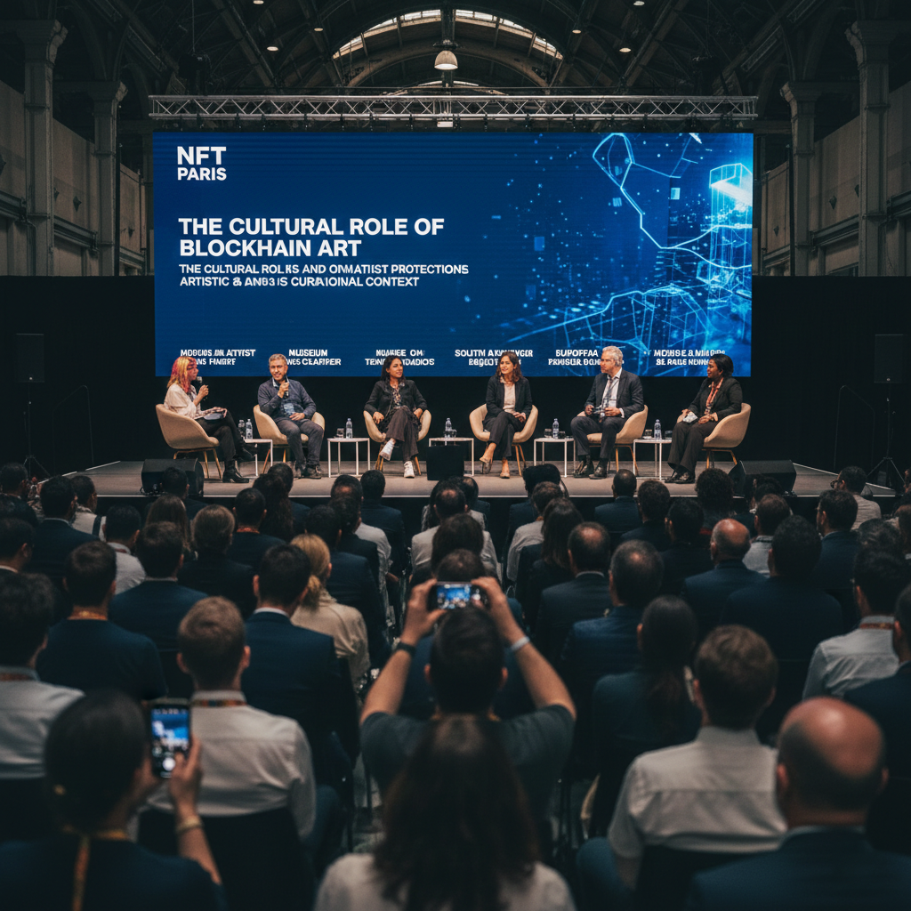NFT Paris conference panel blockchain art European approach artist rights cultural institutions regulatory frameworks